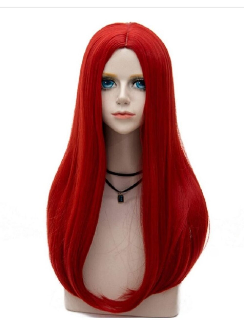 Red Long Straight Synthetic Halloween Wig